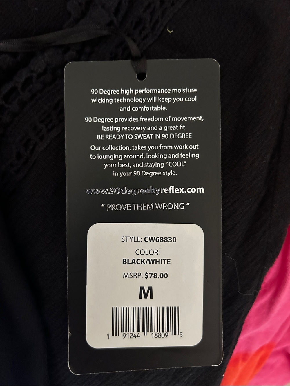 90 Degree By Reflex Black and White Heart-Back Ladies' Active Leggings - Picture 2 of 5